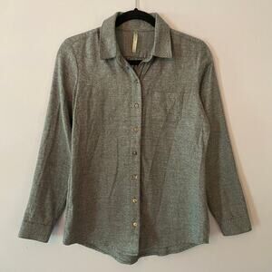 Kuhl Gray Long Sleeve Button Down Shirt Gorpcore Cotton Blend Women's size XS